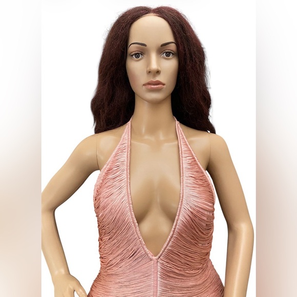 Zara fringed fitted halter mini dress - Picture 2 of 9